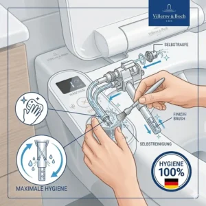 Nachhaltiger Lebensstil durch einen bidet aufsatz für haushalte mit kindern, der massiv Toilettenpapier einspart.
