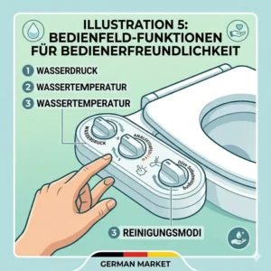 Die richtige Einstellung von Wasserdruck und Temperatur erklärt im bidet aufsatz gegen analbeschwerden test.