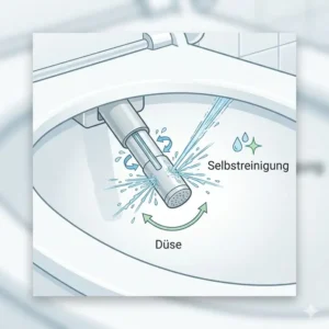 Ein Hygiene-Aspekt im Bidet Toilettenaufsatz für Senioren Test: die selbstreinigende Düse.