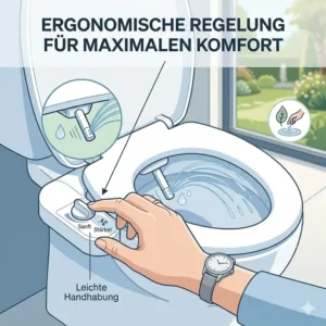 Ergonomisches Design des Bidet-Toilettenaufsatzes für maximalen Komfort bei der täglichen Anwendung.