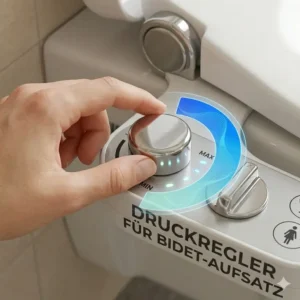 Close-up illustration of the control panel of the bidet aufsatz mit einstellbarem wasserdruck.