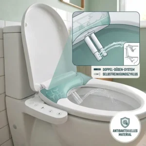 Die Doppeldüse für bidet toilettenaufsatz antibakterielles material im Detail.
