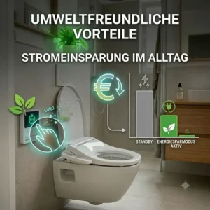 Grafik über die langfristige Stromersparnis im Haushalt durch einen bidet toilettenaufsatz mit energiesparmodus.