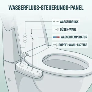 Bedienfeld zur Druckregelung bei bidet toilettenaufsatz antibakterielles material.