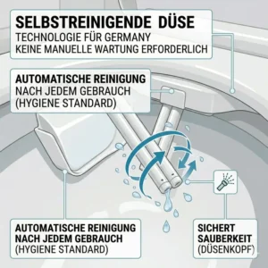 Selbstreinigende Düsen bei bidet toilettenaufsatz mit spritzschutz