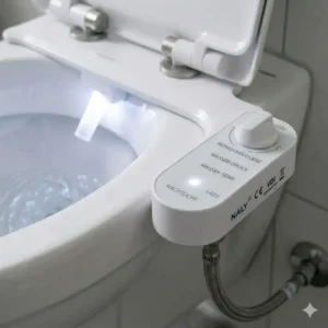 The control knob panel of the bidet toilettenaufsatz mit nachtlicht for water pressure adjustment.