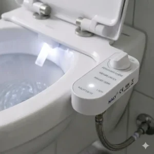 An infographic comparing toilet paper use to the eco-friendly bidet toilettenaufsatz mit nachtlicht.