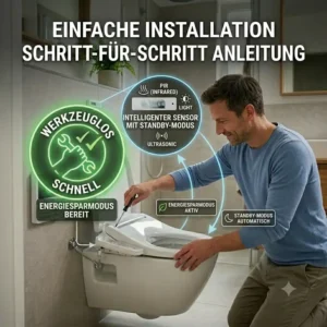 Ein intelligenter Sensor versetzt den bidet toilettenaufsatz mit energiesparmodus automatisch in den Standby-Betrieb.
