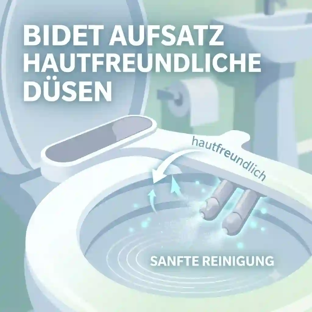 A bidet aufsatz featuring hautfreundliche düsen is perfectly installed on a toilet for hygienic cleaning