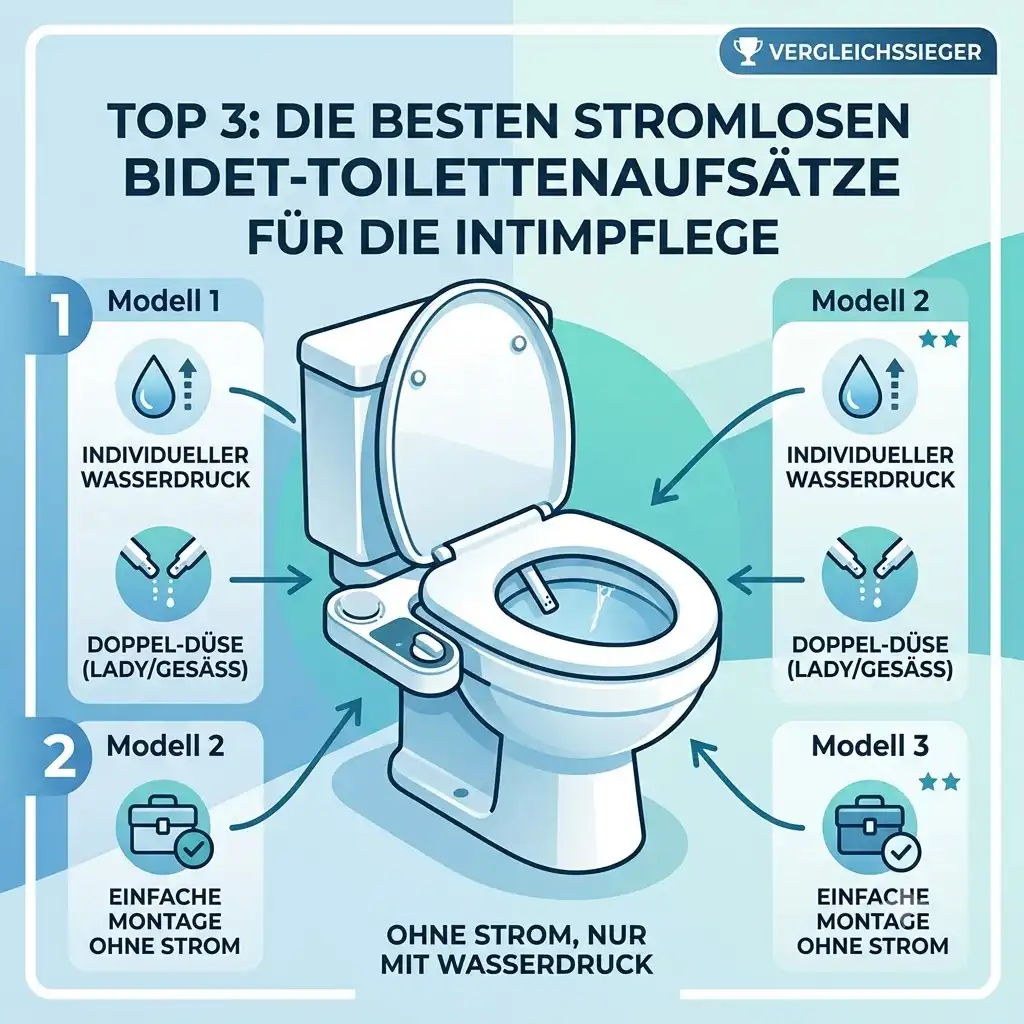Drei der besten stromlosen Bidet-Toilettenaufsätze im Vergleich für die Intimpflege ohne Strom.bidet toilettenaufsatz stromlos beste modelle