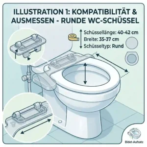 Guide on how to measure a round toilet bowl to choose the right bidet attachment