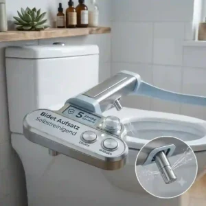 Close-up view of a self-cleaning nozzle mechanism on a bidet aufsatz langlebigkeit erfahrungen presentation.