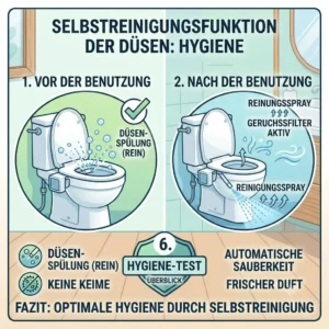 Diagram of the nozzle self-cleaning mechanism tested in the bidet aufsatz geruchsneutral test.