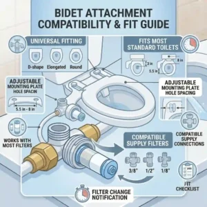 A visual compatibility chart for the bidet toilettenaufsatz wasserfilter.